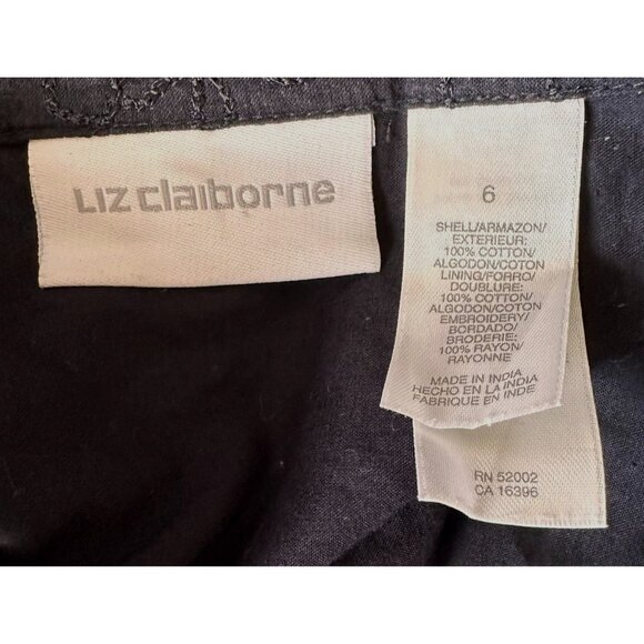 Vintage Liz Claiborne Black Sequined Maxi Skirt Size 6 Embroidered Floral READ - Picture 11 of 12